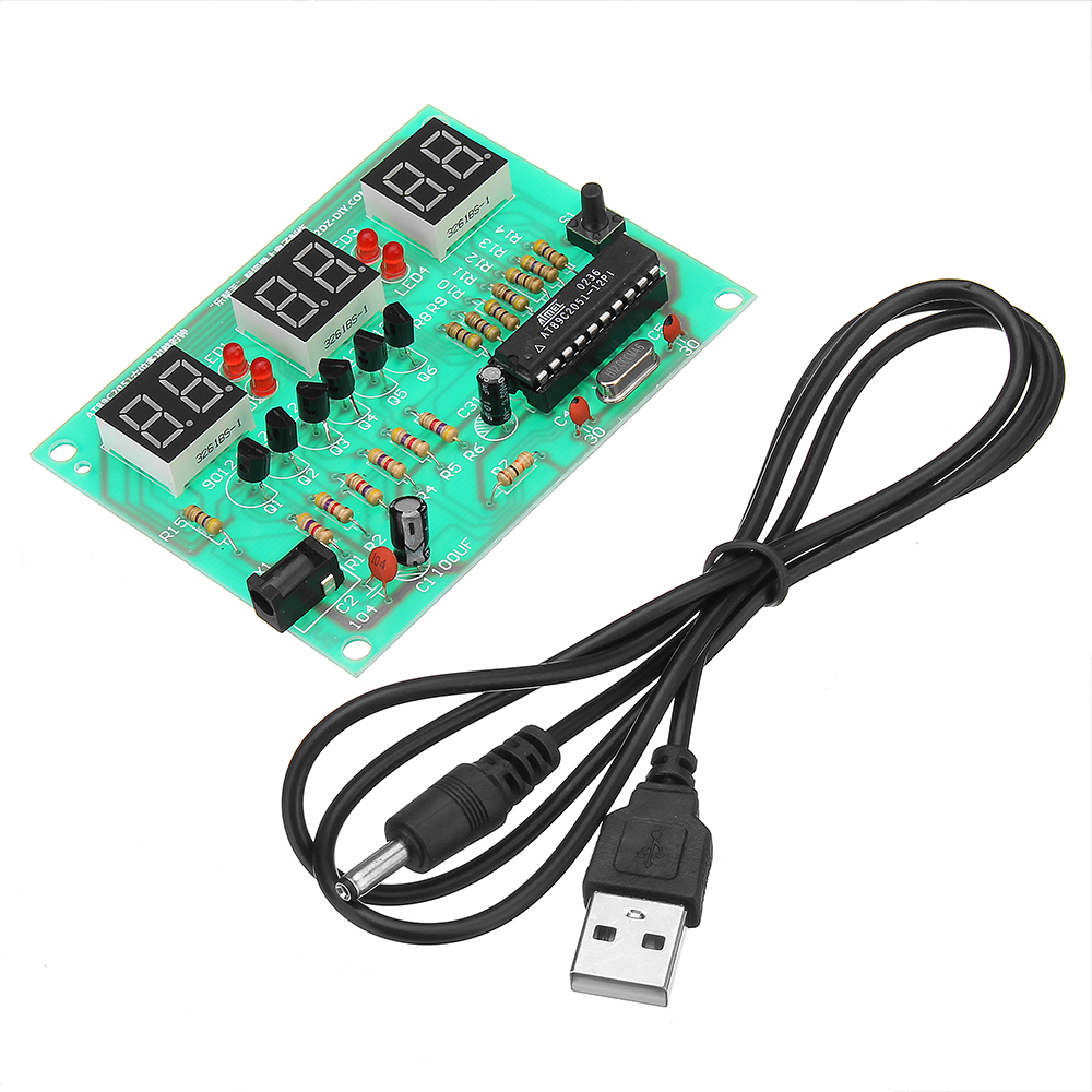 5V-12V AT89C2051 Digital Tube Multi Function Six Digital LED Electronic Clock Module Board