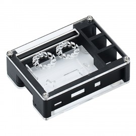 Black Acrylic Case Support Dual Cooling Fans For  3B+ Board