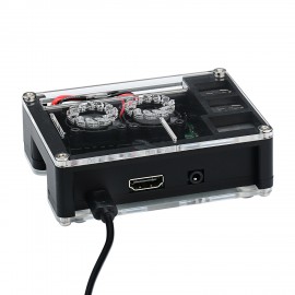 Black Acrylic Case Support Dual Cooling Fans For  3B+ Board