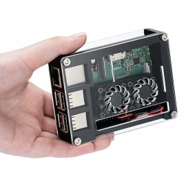 Black Acrylic Case Support Dual Cooling Fans For  3B+ Board